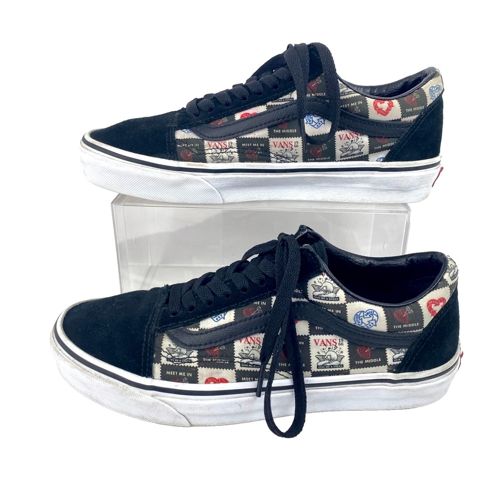 Vans Suede Tennis Shoes Women 8.5 Men 7 Love Letters Sneakers Skater Ole Skool